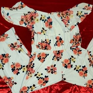 Floral off the shoulder jumpsuit